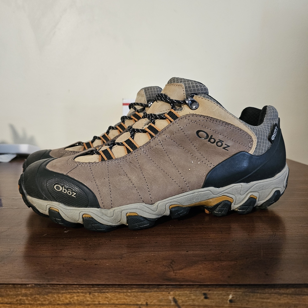 Oboz Bridger Low B-Dry Trail Hiking Shoes Mens Size 12 Brown/Black Pre-Owned